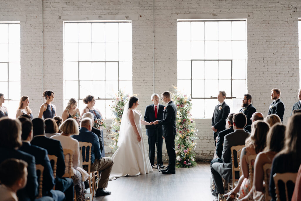 modern wedding at brick ballroom