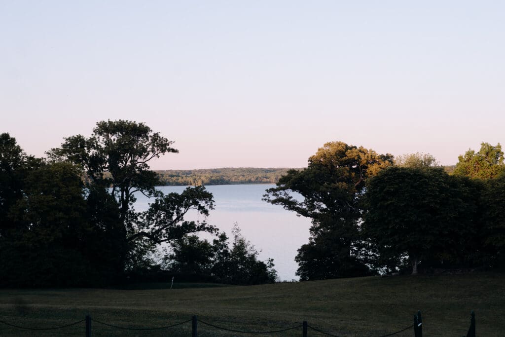 wedding reception View from River Farm in VA of the Potomac River at sunset. 